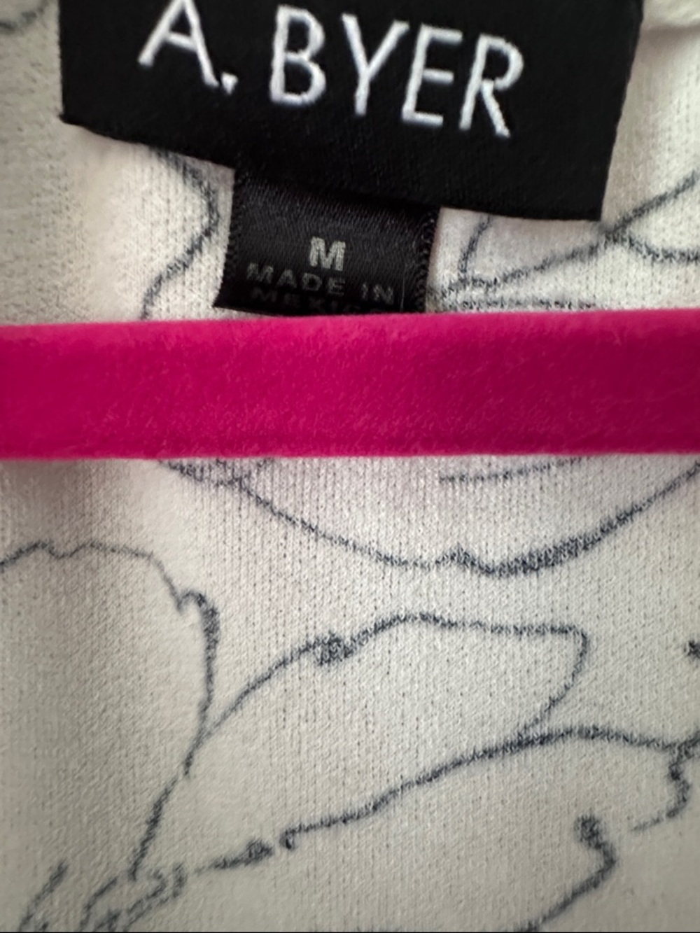 A. Byer Cream Blouse with Black Floral Outline - Picture 2 of 2